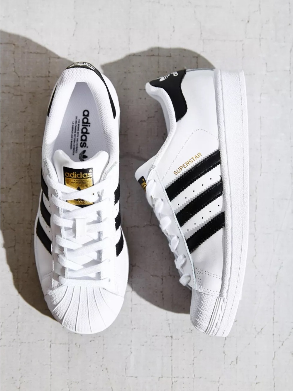 Adidas Superstar White Black Gold Shell Toe Sneakers Big Kids Boys Size 6